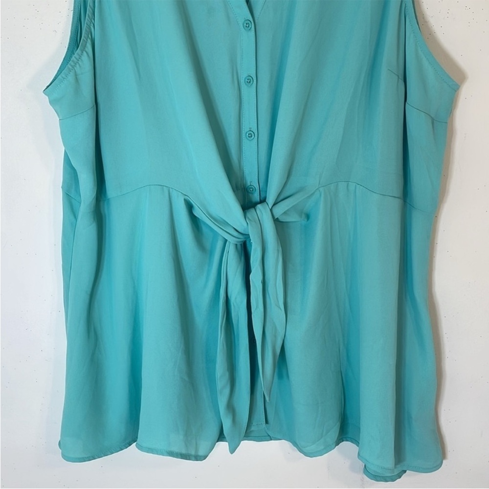 Torrid Peplum Georgette Button Front Tie-Front Blouse. 4X. NWT. - Picture 6 of 12